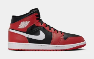 Air Jordan 1 Mid Black Gym Red Mens Basketball Shoes (Black/Gym Red/ White)