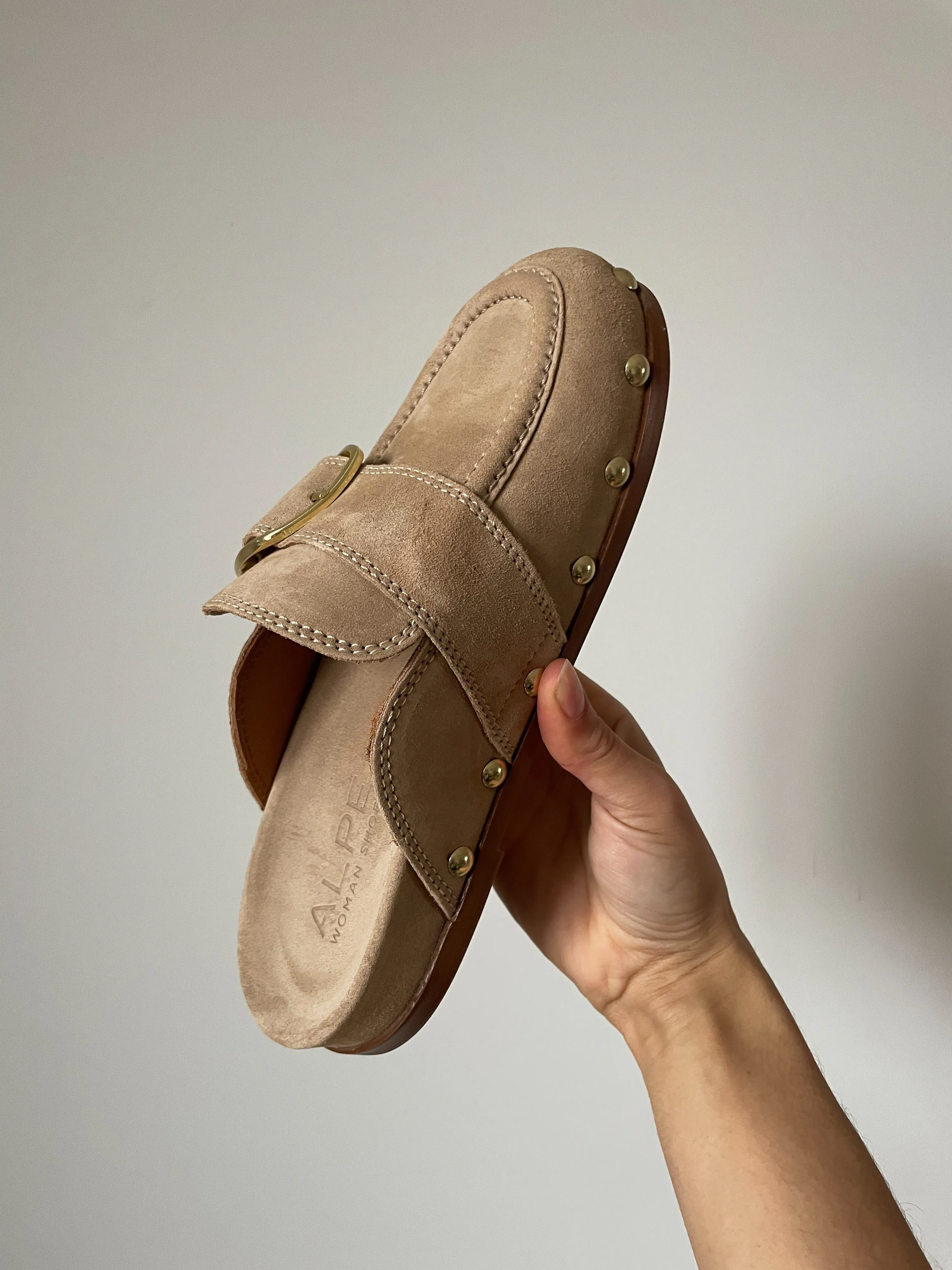 Alpe Studded Suede Mules PREMIUM BRAND