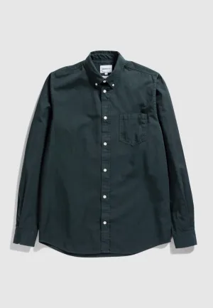 Optimized Title: Anton Mens Light Twill Shirt - Deep Sea Green