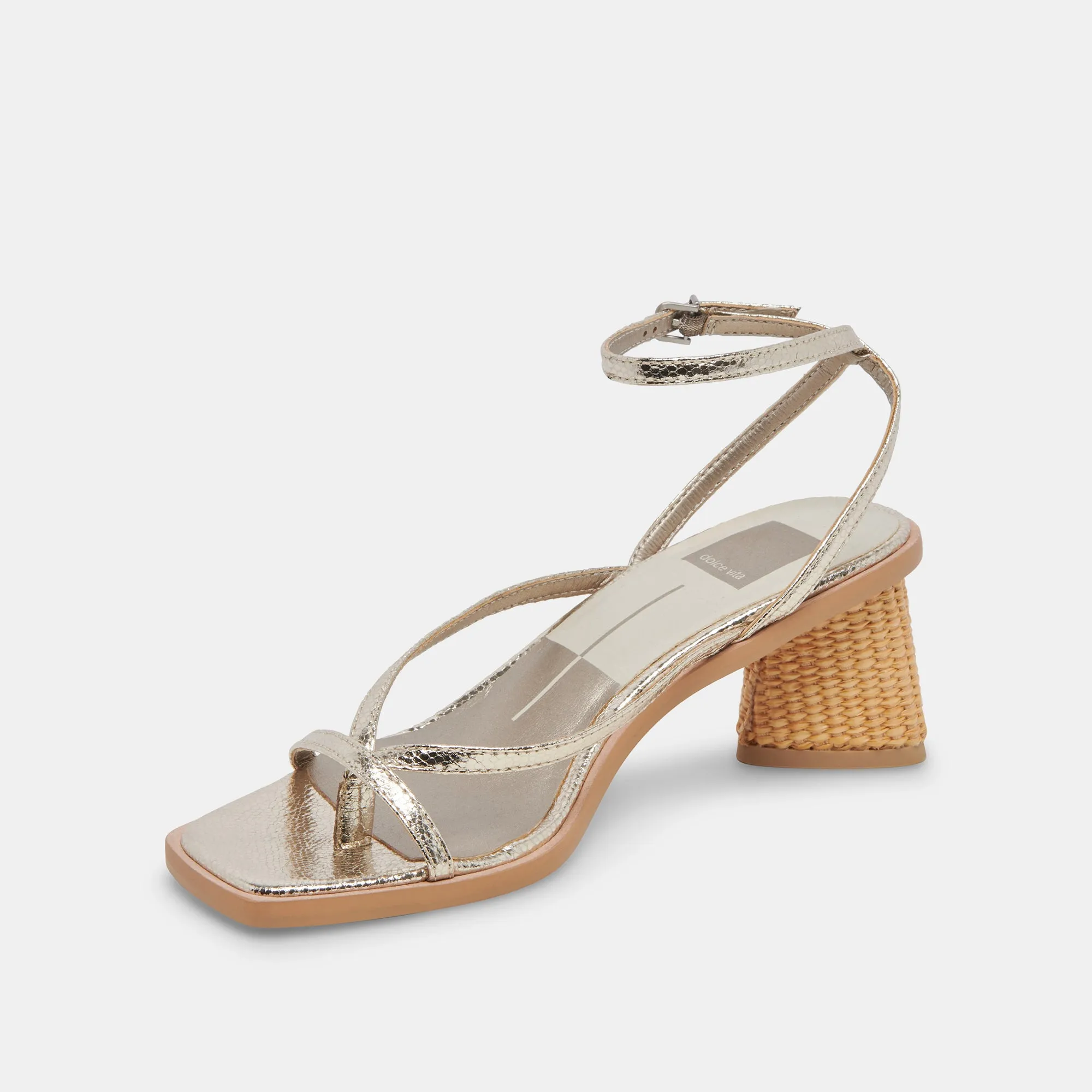 BANITA WIDE SANDALS LIGHT GOLD CRACKLED STELLA