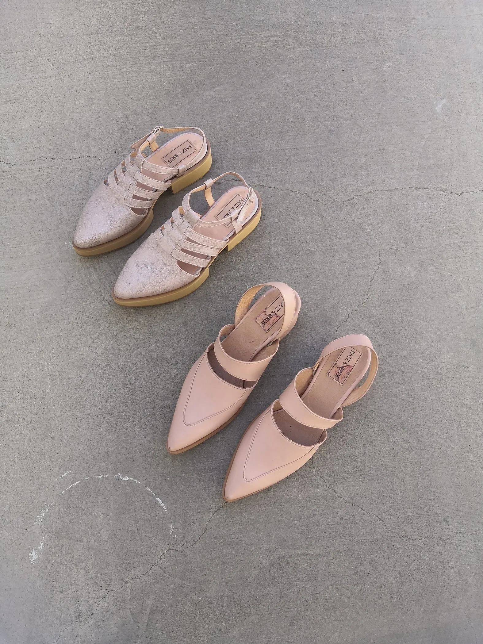 Bermuda - Light Nude Leather Mules