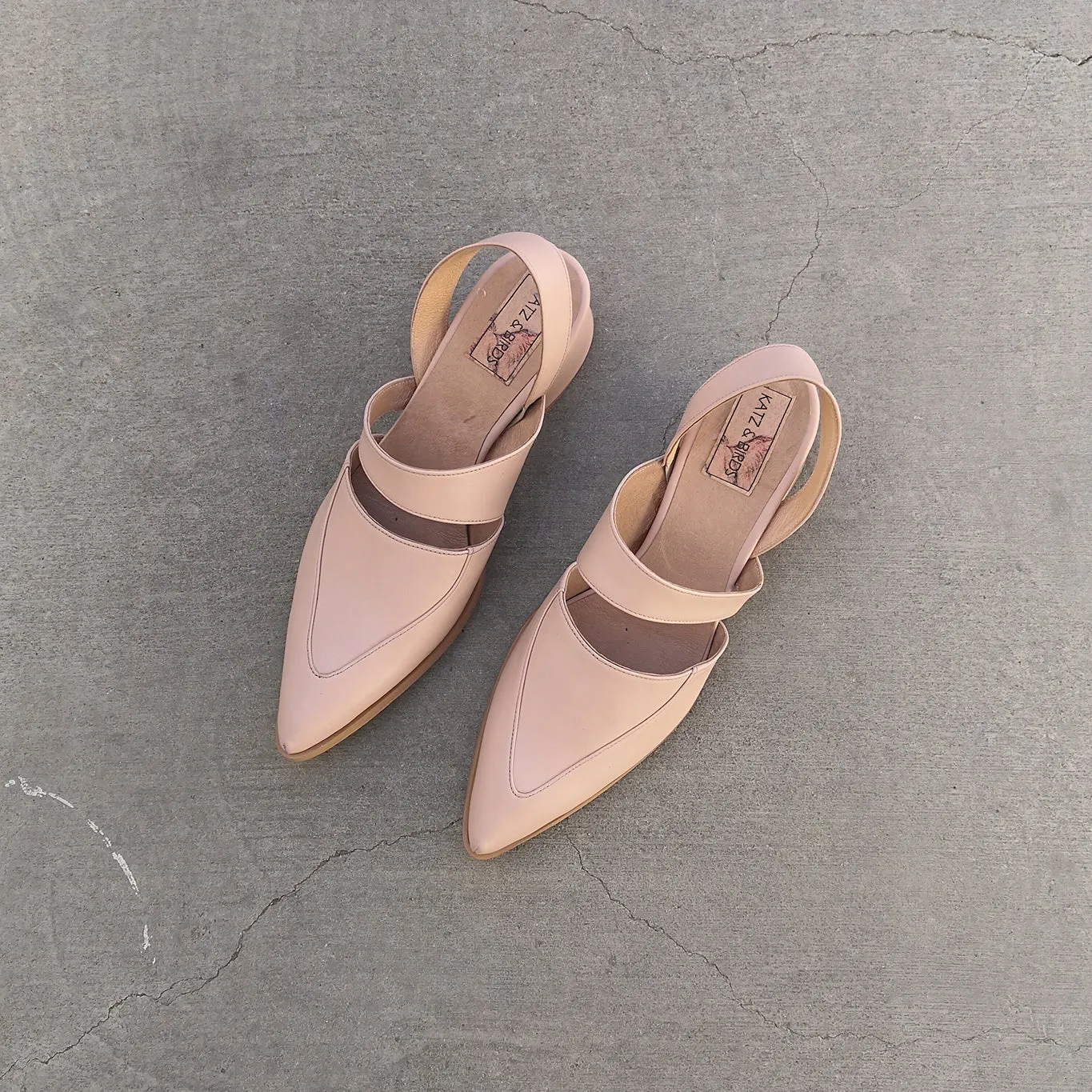 Bermuda - Light Nude Leather Mules