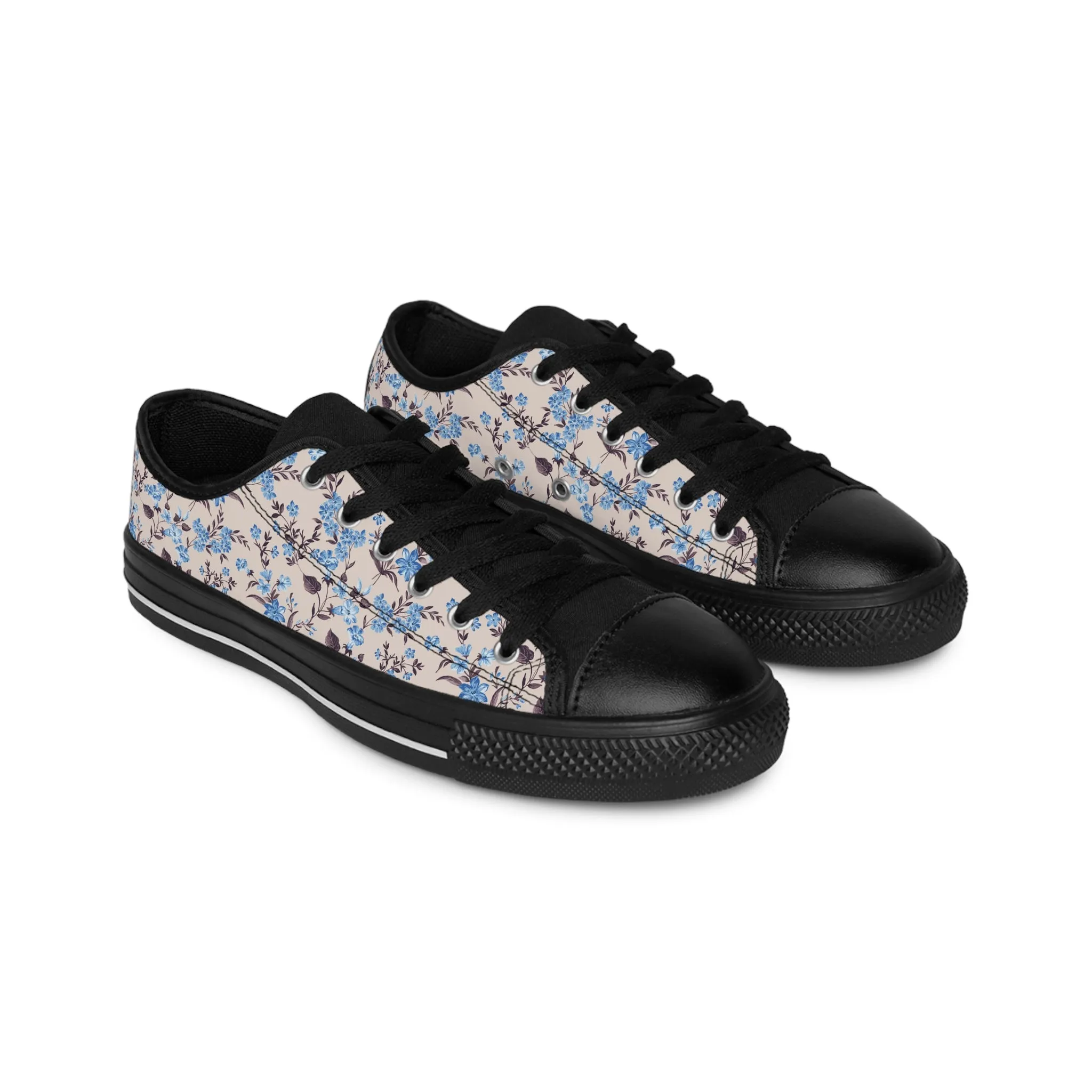 Blue Leaf Flower Women's Sneakers