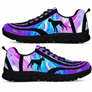 Boxer Sneaker, Boxer Dog Lovers Blue Purple Wave Sneakers Gym Running Shoes Gift Women Men, Boxer Shoes