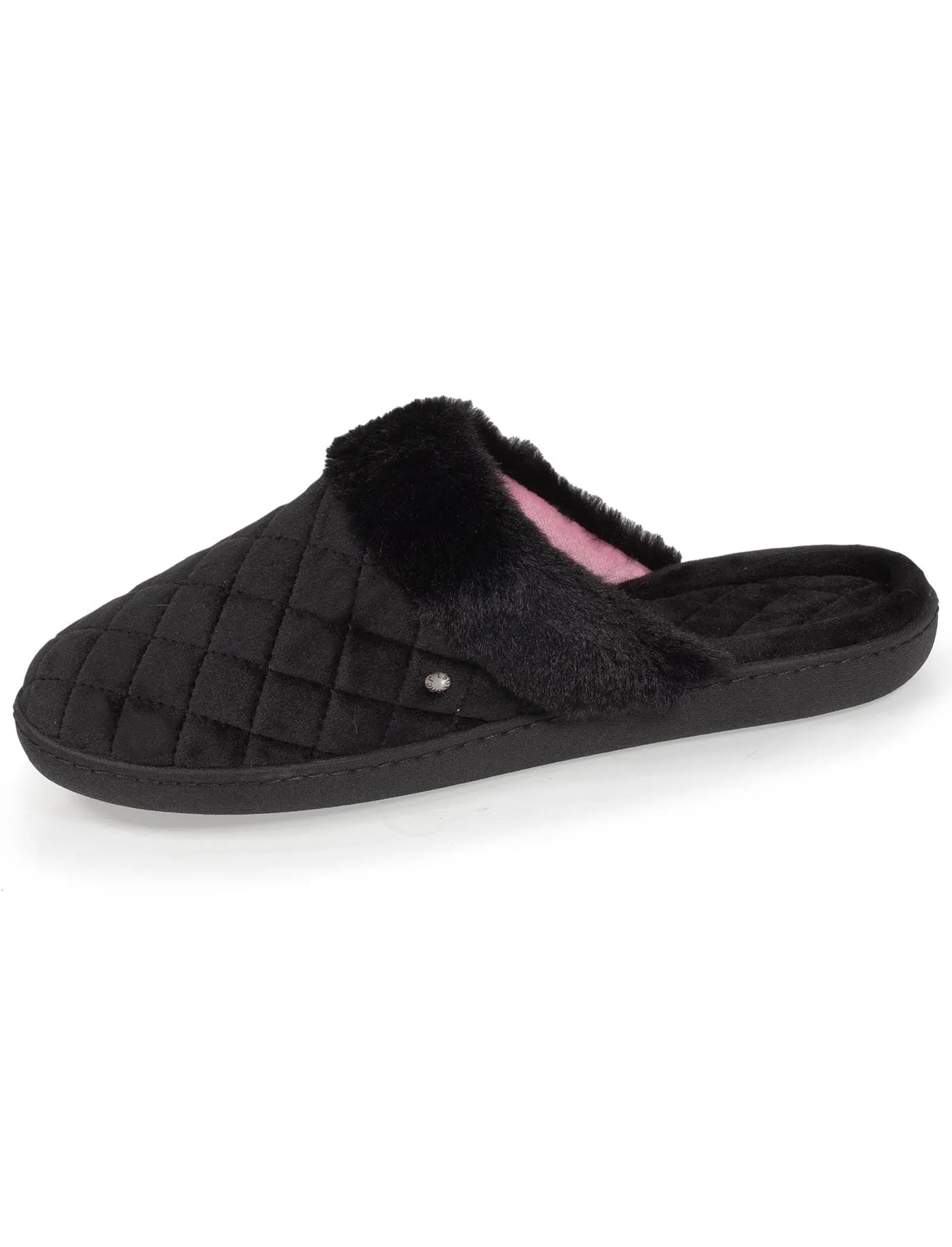 Chaussons mules Femme matelassé Noir