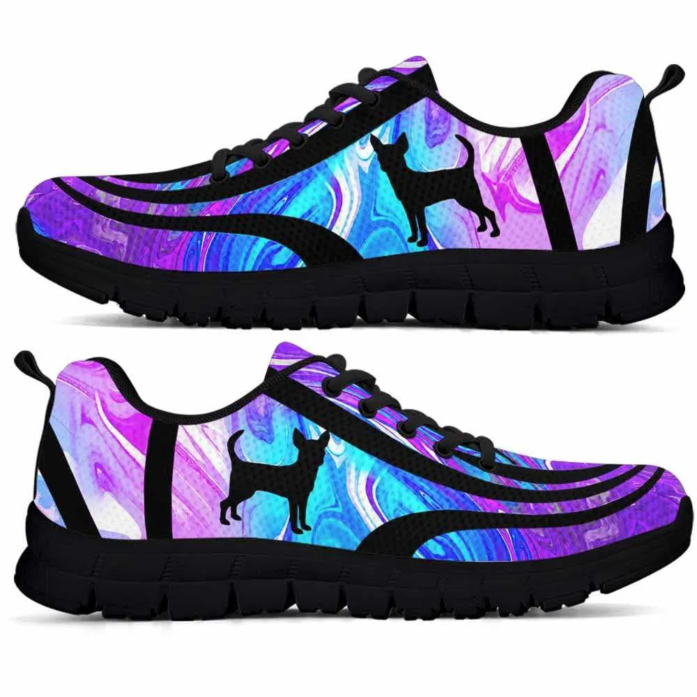 Chihuahua Sneaker, Chihuahua Dog Lovers Blue Purple Wave Sneakers Gym Running Shoes Gift Women Men, Chihuahua Shoes