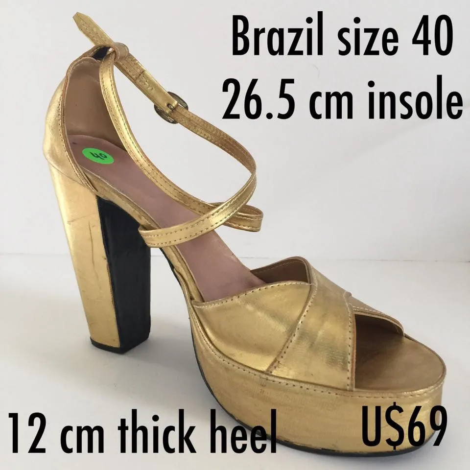 Classic Professional Samba Shoes, Over Crossed Straps, Open Toes - 40