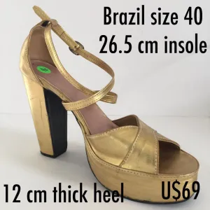 Classic Professional Samba Shoes, Over Crossed Straps, Open Toes - 40