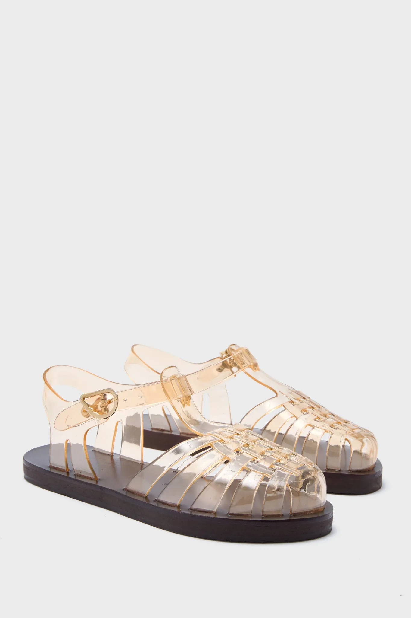 Clear Caramel Homeria Jelly Sandals