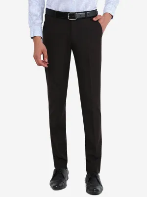 Coffee Brown Solid Super Slim Fit Formal Trouser | JB Studio