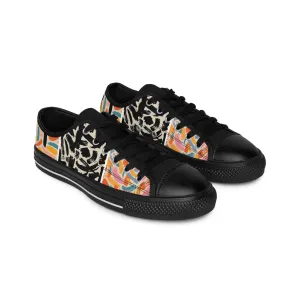 Colorful Abstract Brush Pattern Women's Sneakers