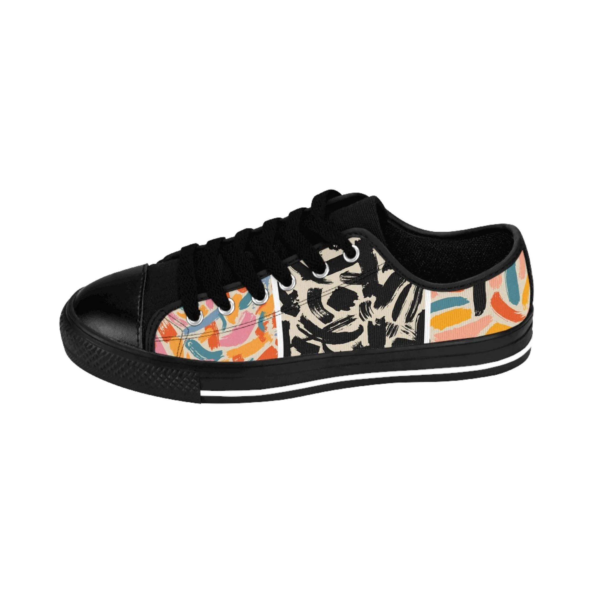 Colorful Abstract Brush Pattern Women's Sneakers