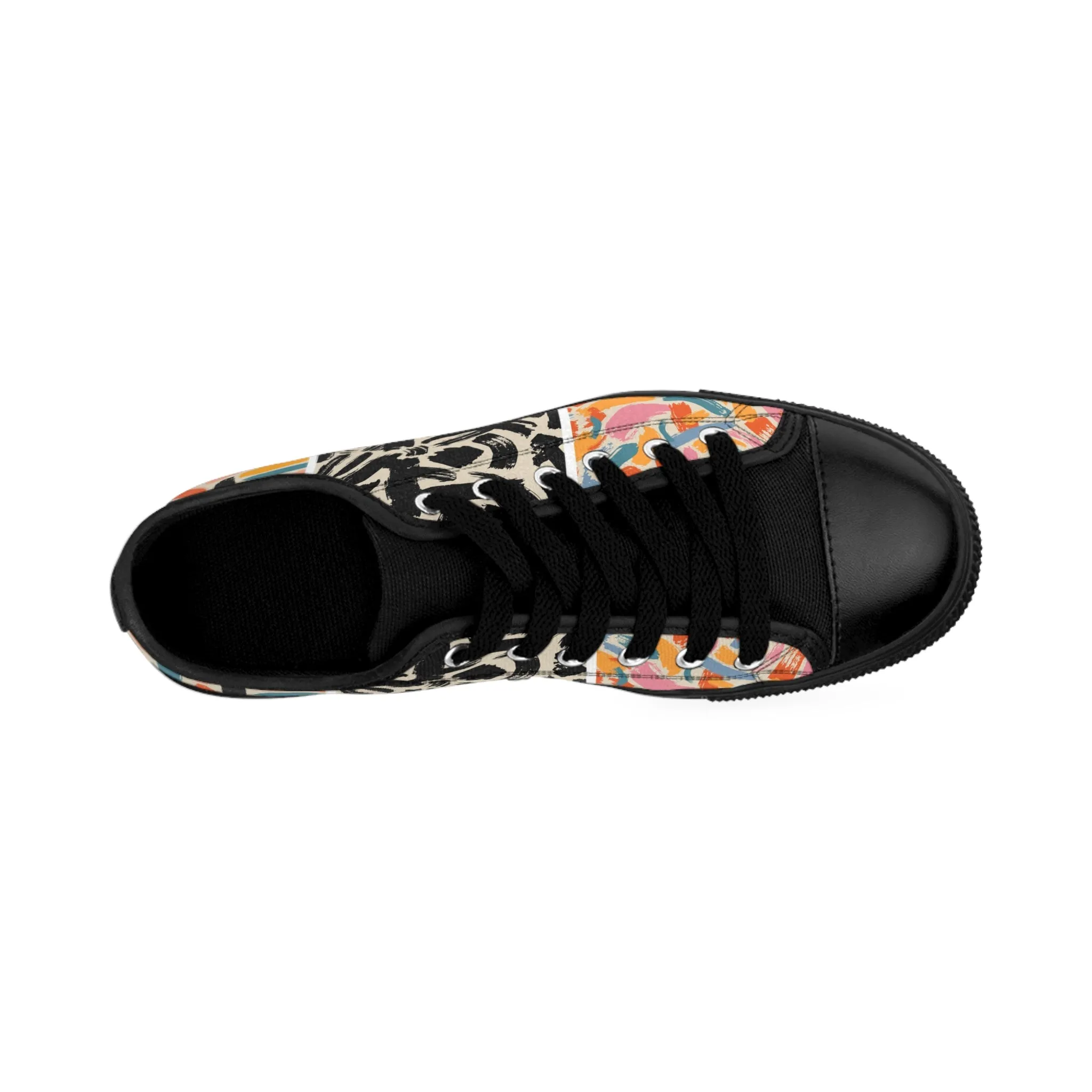 Colorful Abstract Brush Pattern Women's Sneakers