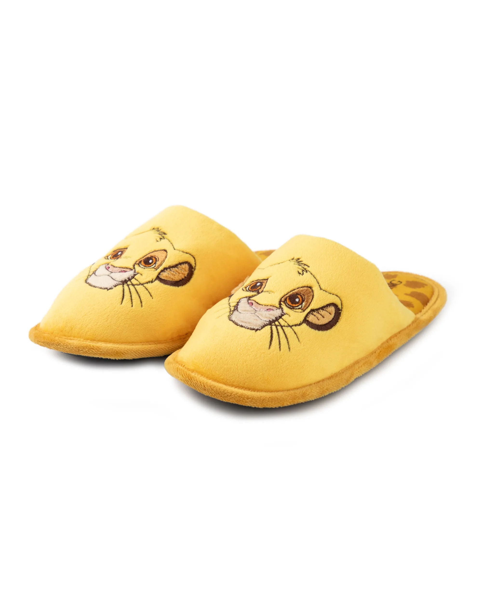 Disney The Lion King Womens Simba Yellow Mule Slippers