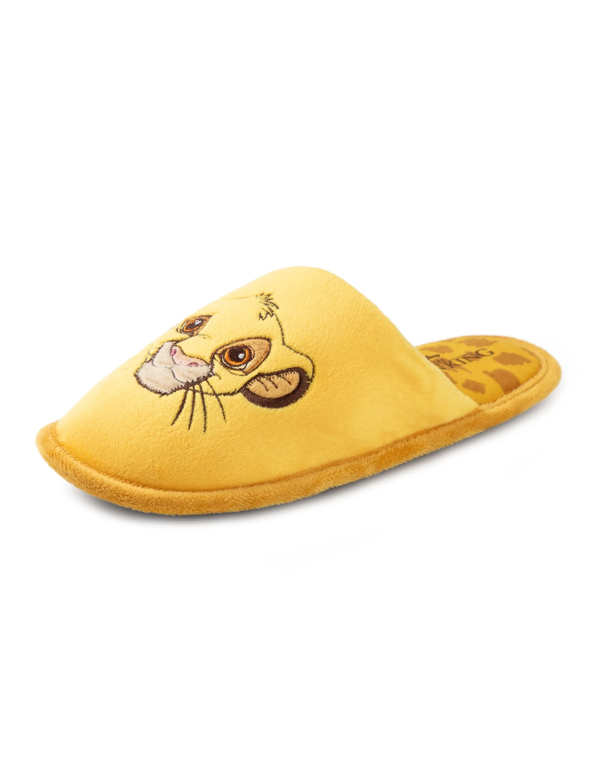 Disney The Lion King Womens Simba Yellow Mule Slippers