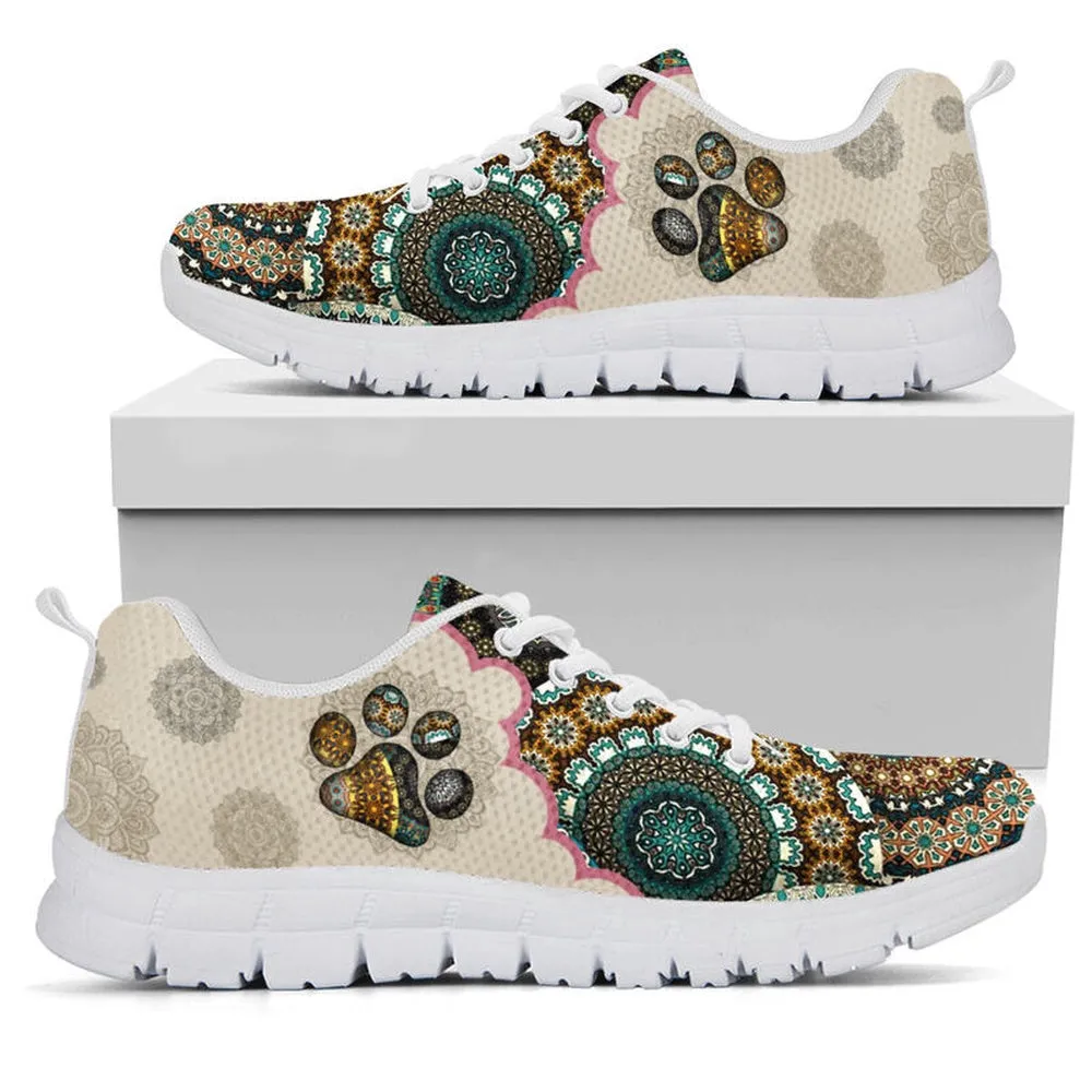 Dog Sneaker, Dog - Vintage Mandala Shoes Sky Sneakers, Dog Shoes