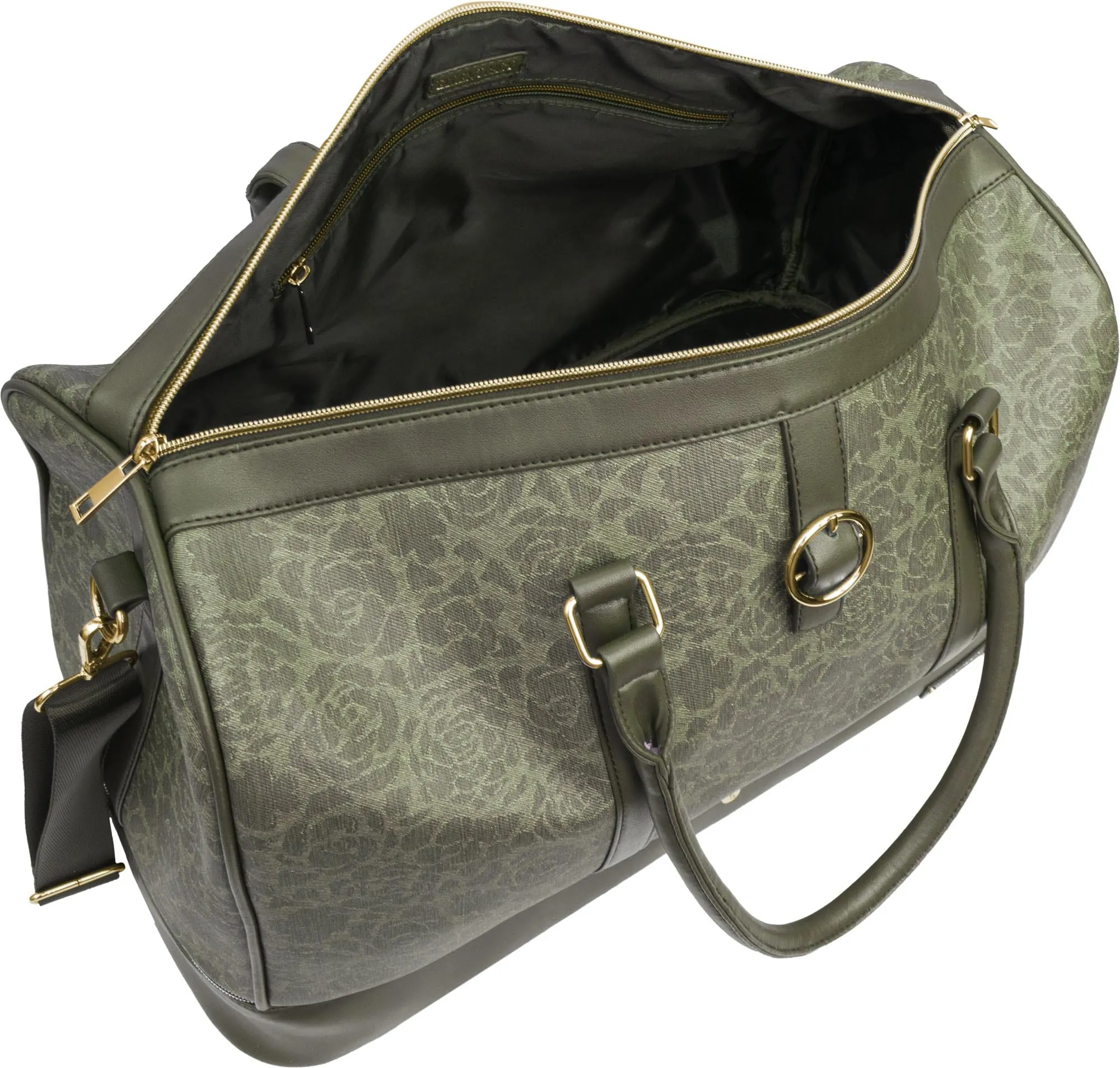 Ellen Tracy 20 Inch Floral Embossed Print Drop Bottom Duffel