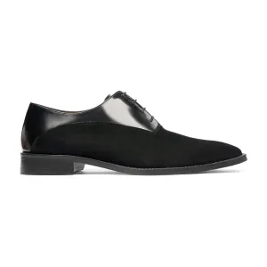 Elvio - Men's Black Calf Leather and Kid Suede Oxford Shoe