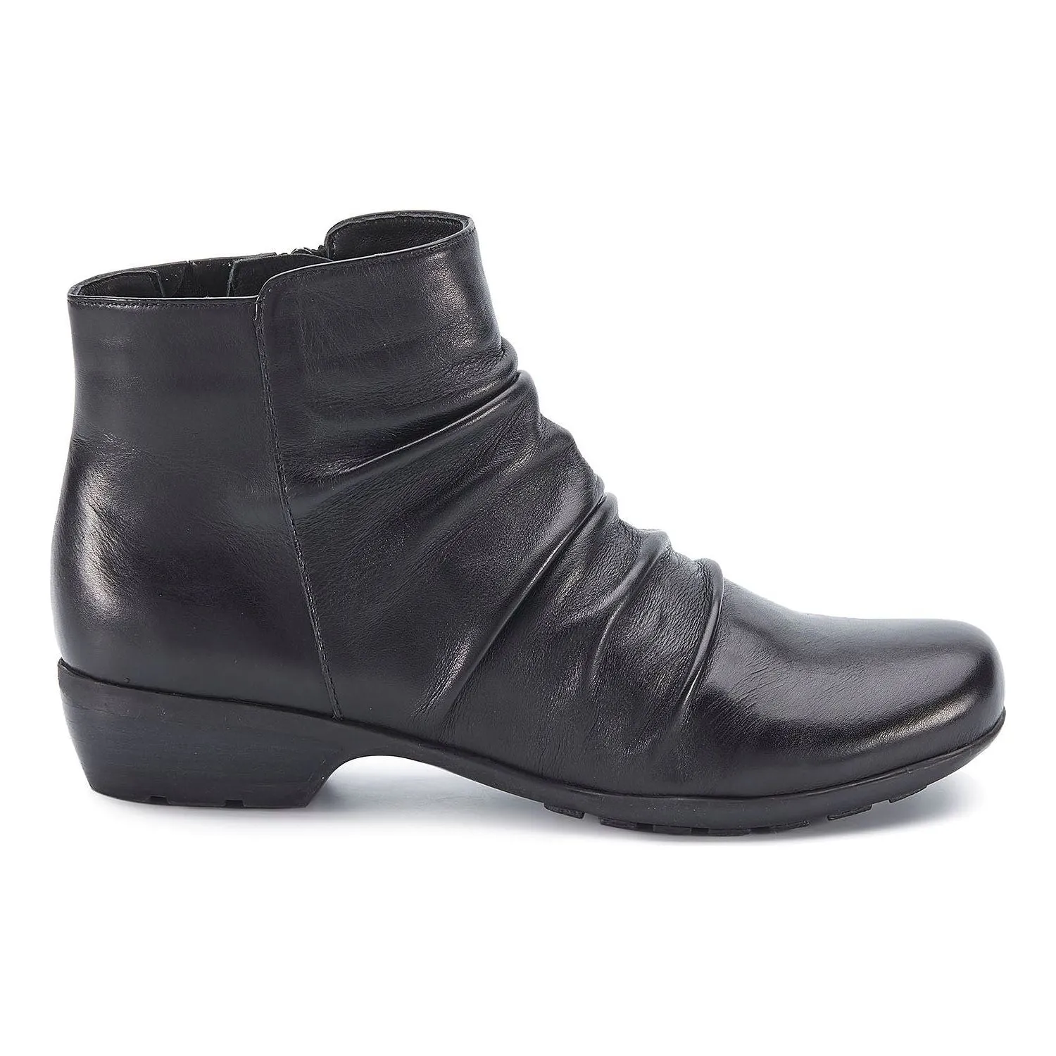 Esme Black Leather Ankle Boots