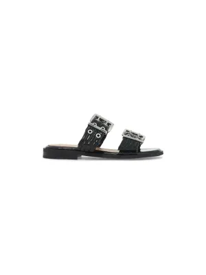 Feminine Buckle Leather Sandals