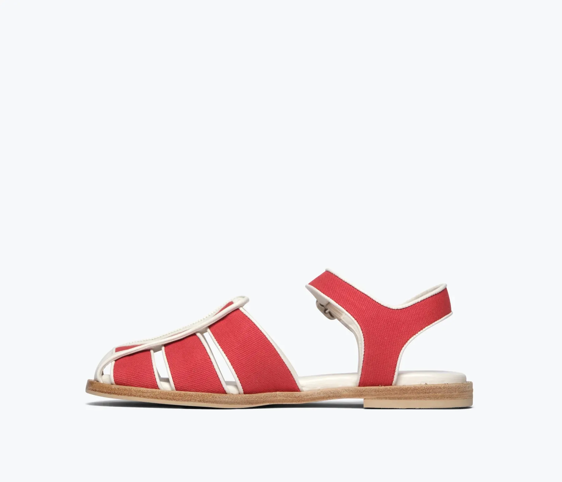 Freda Salvador – Sera Fisherman Sandal in Scarlet Canvas