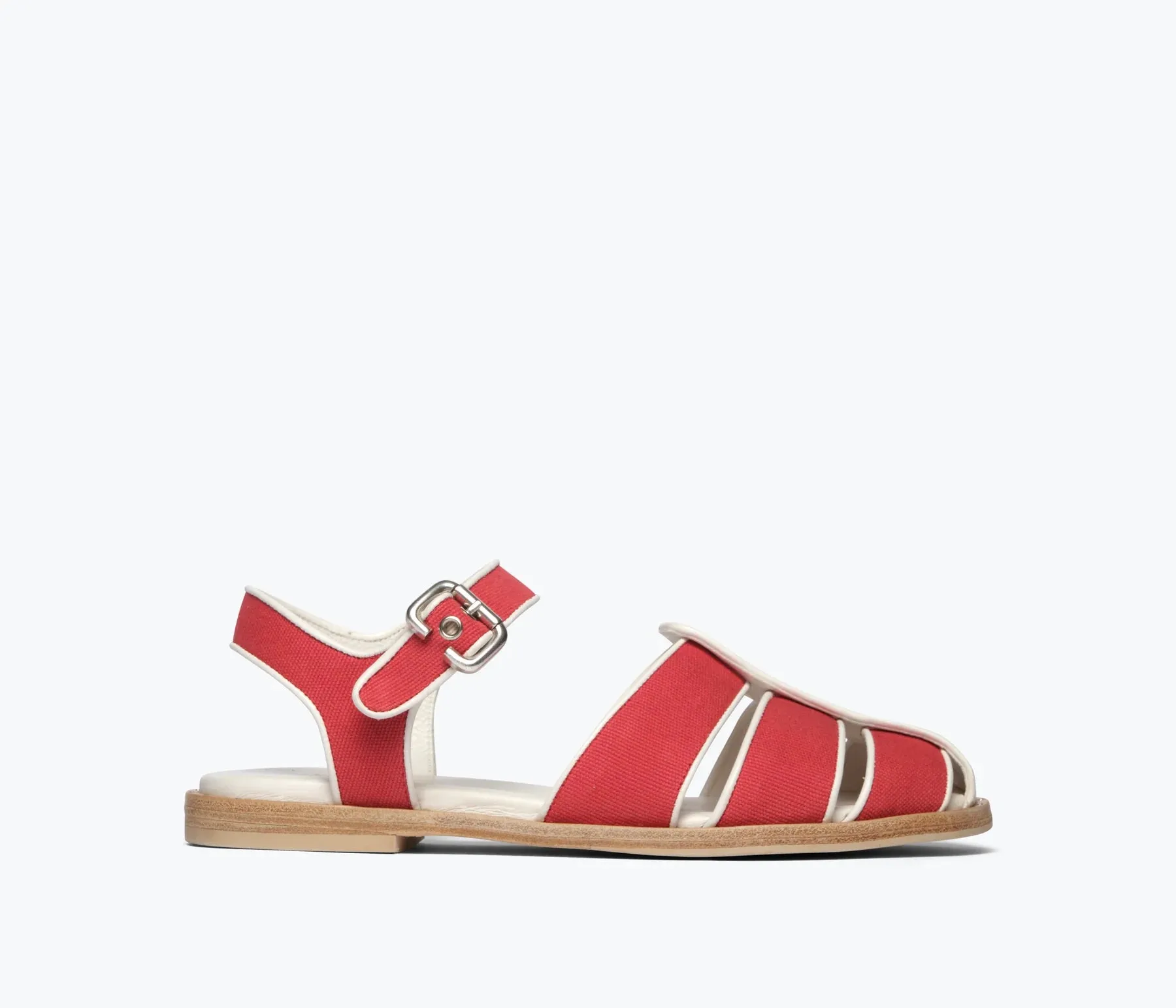 Freda Salvador – Sera Fisherman Sandal in Scarlet Canvas