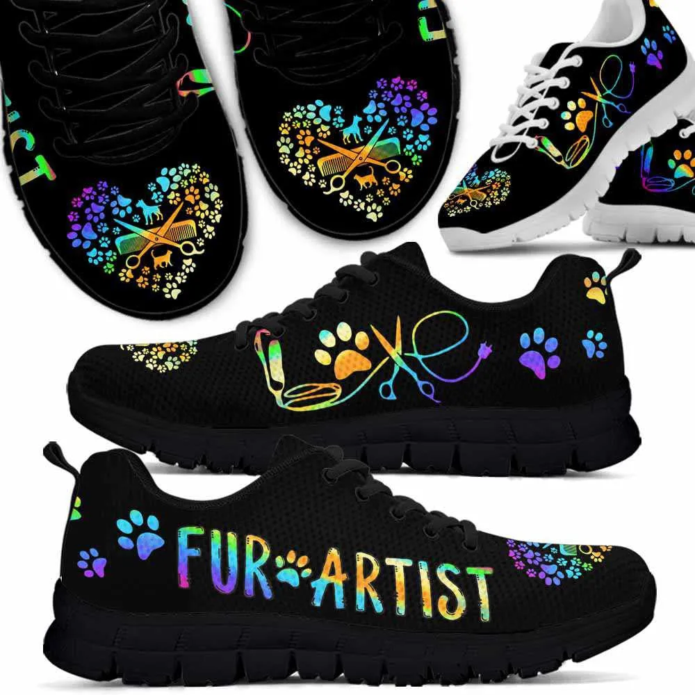 Fur Artist Love Heart Sneakers Shoes, Dog Print Shoes, Best Running Shoes, Unique Gifts For Dog Lovers