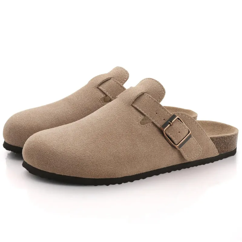 GRW Orthopedic Sandals Women’s Suede Mules Slippers Cork With Arch Support