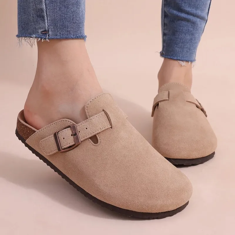 GRW Orthopedic Sandals Women’s Suede Mules Slippers Cork With Arch Support