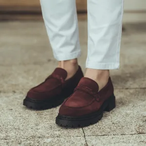 Hackney Burgundy Suede Loafers