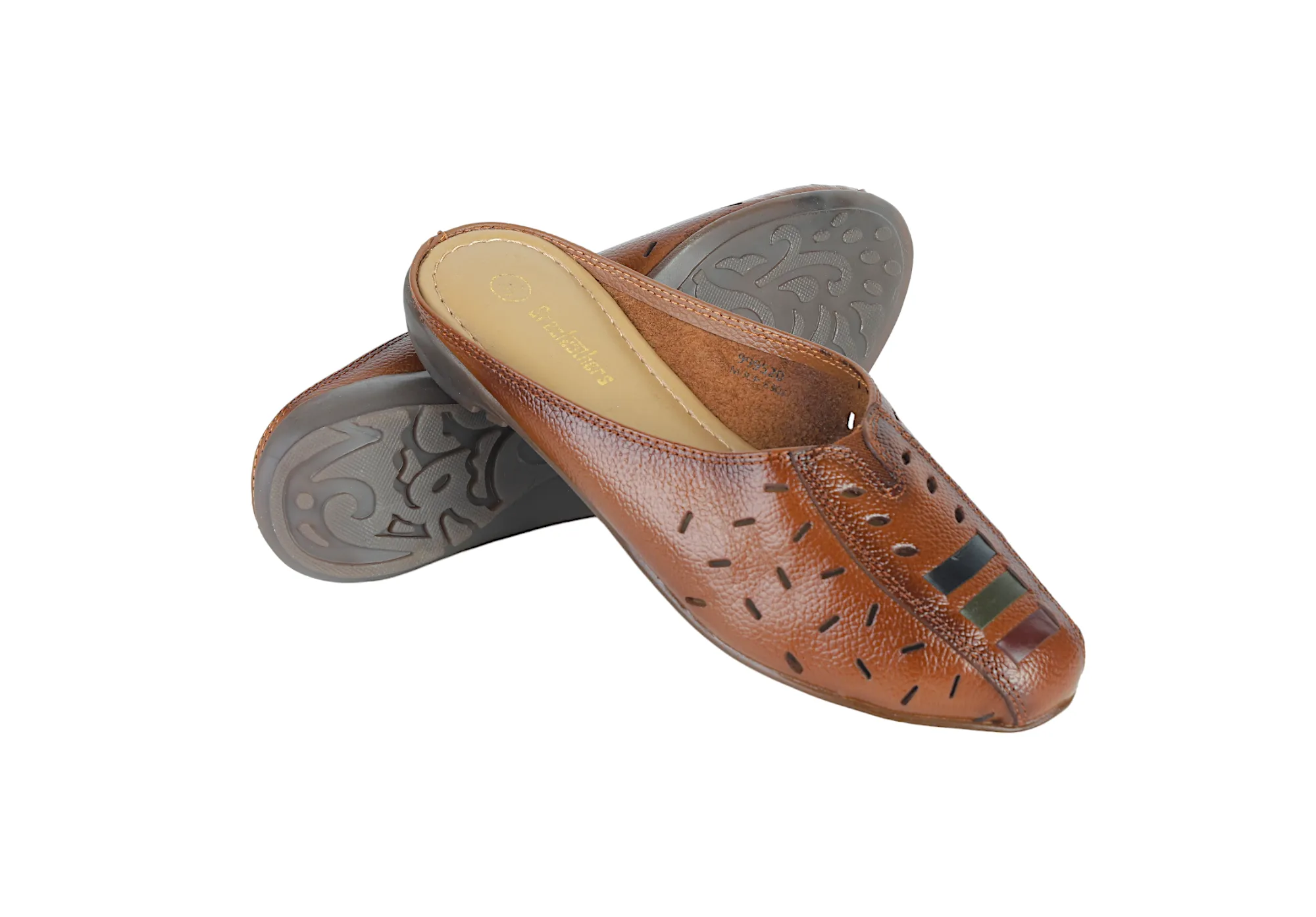 Ladies Leather flat Mules Cut 999520