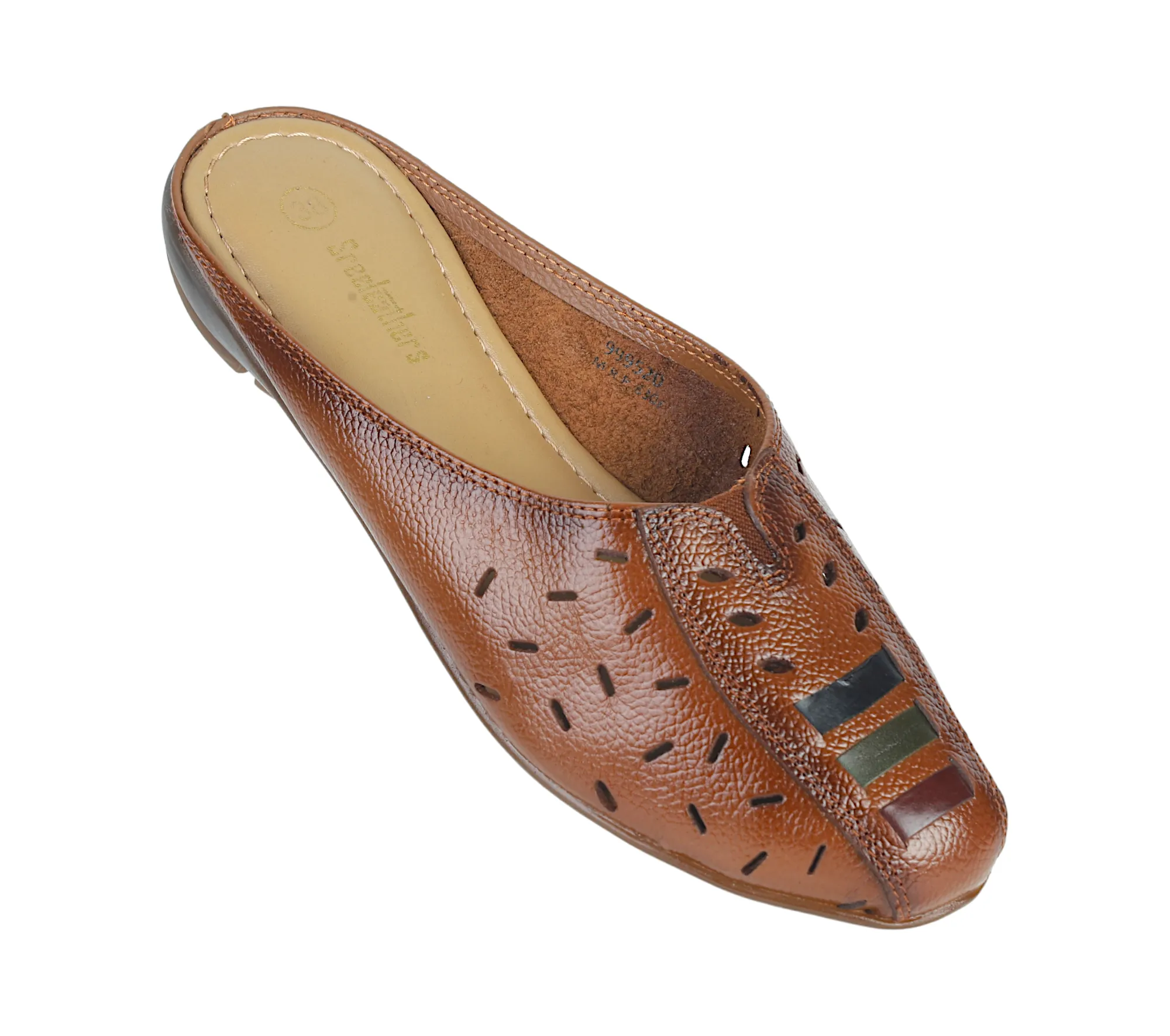 Ladies Leather flat Mules Cut 999520