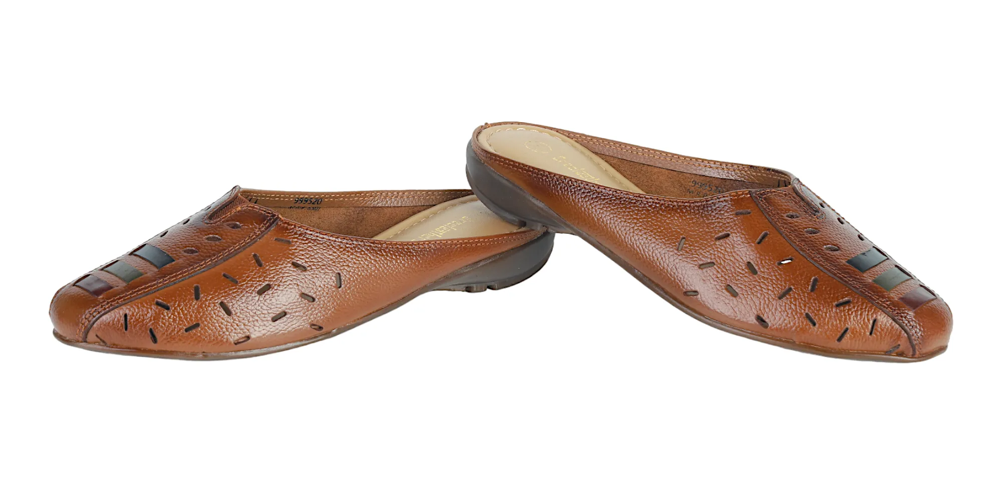 Ladies Leather flat Mules Cut 999520