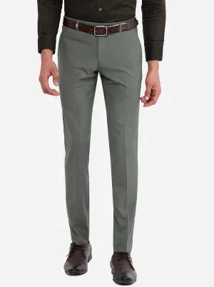 Light Green Solid Super Slim Fit Formal Trouser | JB Studio