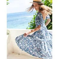 Lilit Midi Dress - Blue Floral