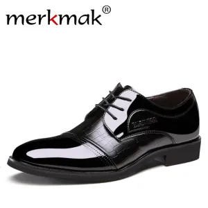 Luxury Brand Patent Leather Shoes Men Oxfords Men's Flats Formal Shoes Classic Business Dress Shoes Men's Oxford  Flats Big Size