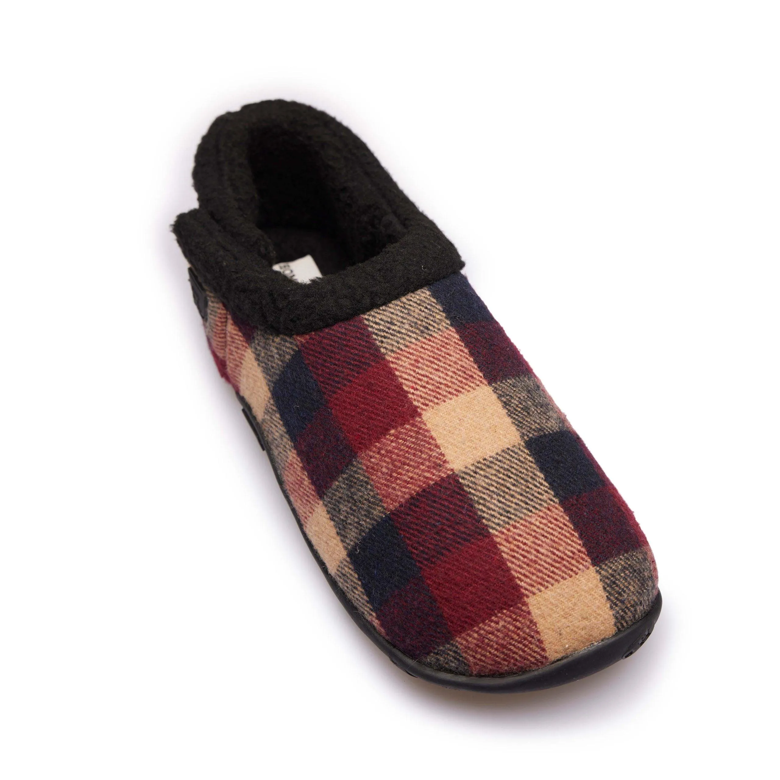 Max - Wine Navy Check Men's Slippers