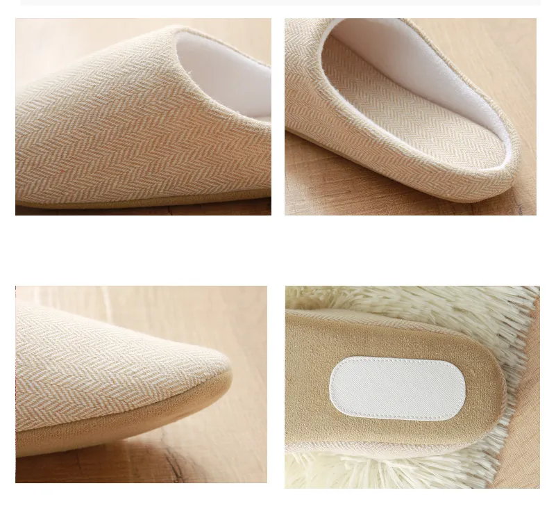 Men's Cotton Black autumn season Home Furnishing East indoor household warm slippers Muji soft bottom good anti-skid slippers