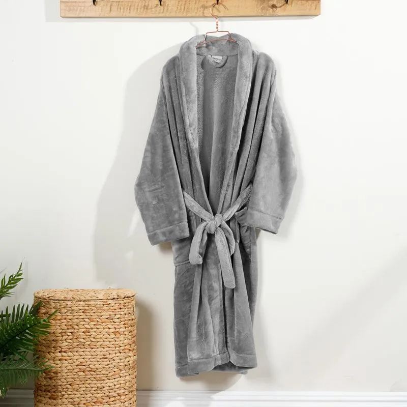 Microfleece Bathrobe - Grey