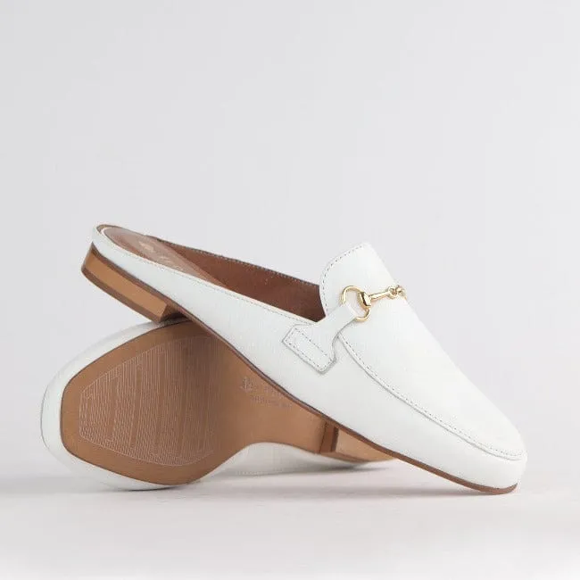 Mule with Gold Trim in White - 12450