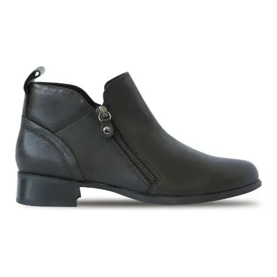 Neko Black Tumbled Calf Leather Ankle Boots