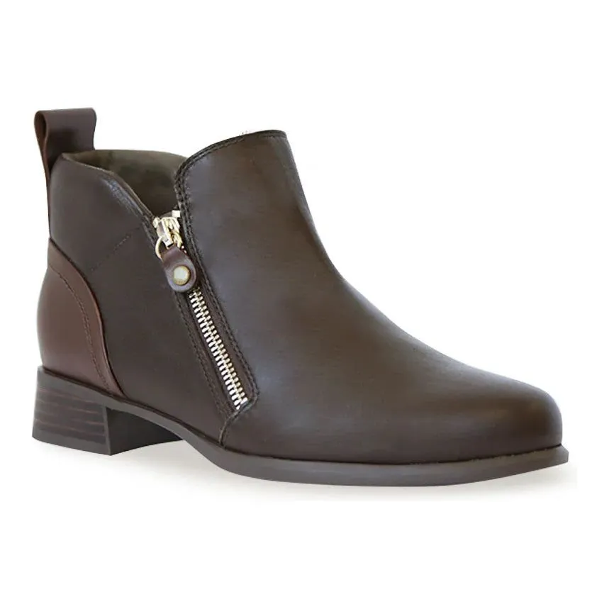 Neko Brown Tumbled Leather Ankle Boots