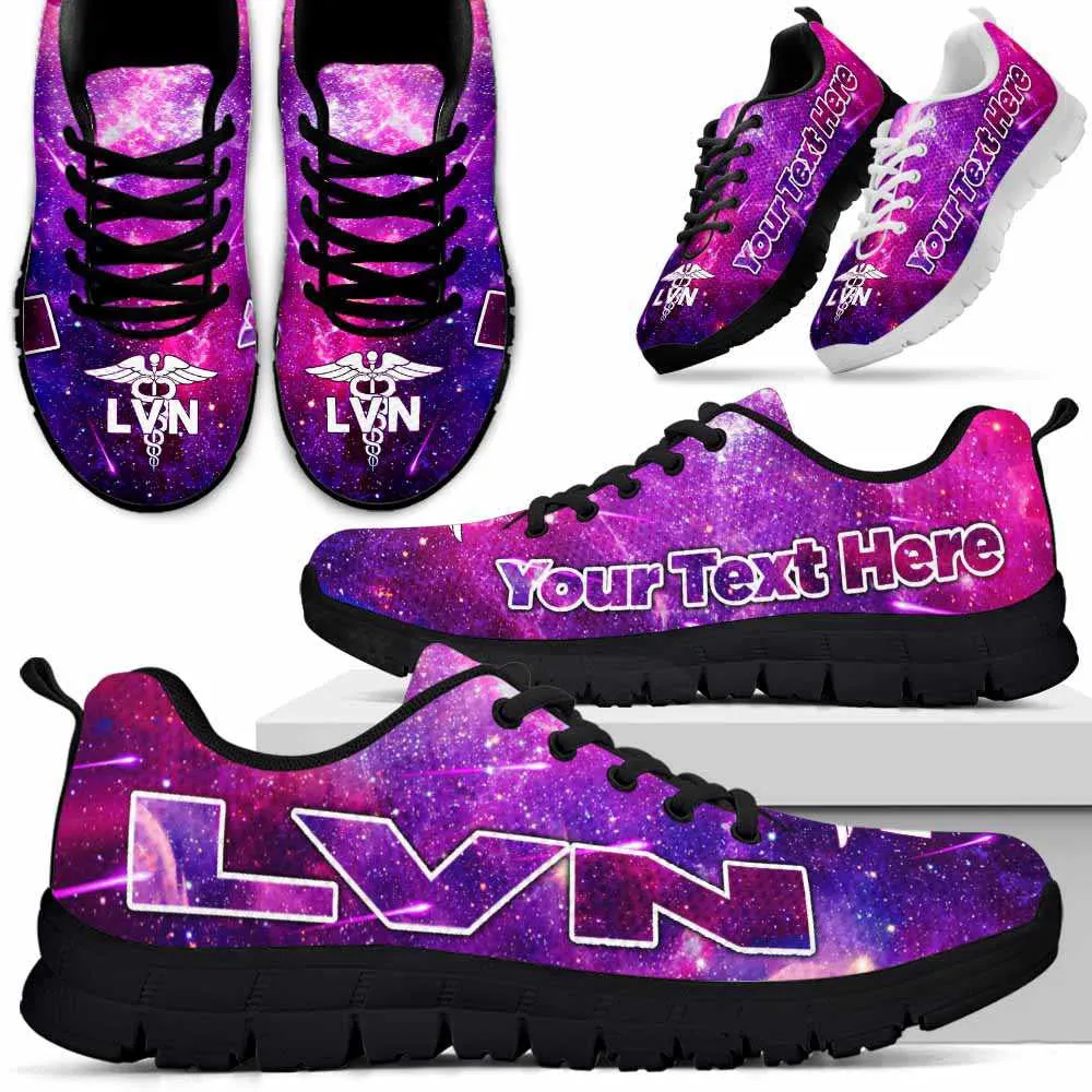 Nurse Sneaker, Purple Galaxy Lvn Licensed Vocational Nurses Sneakers Running Shoes Gift Women Men, Best Shoes For Nurses