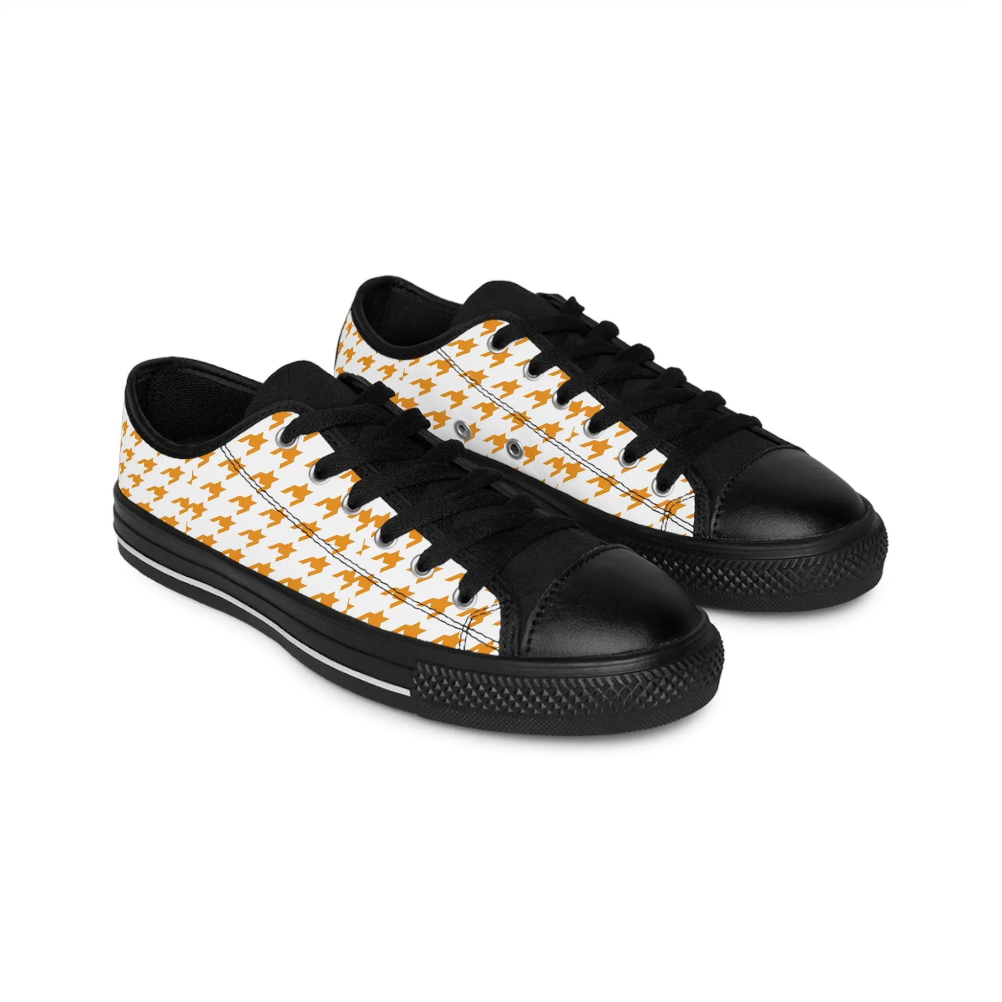 Orange Houndstooth Women's Sneakers