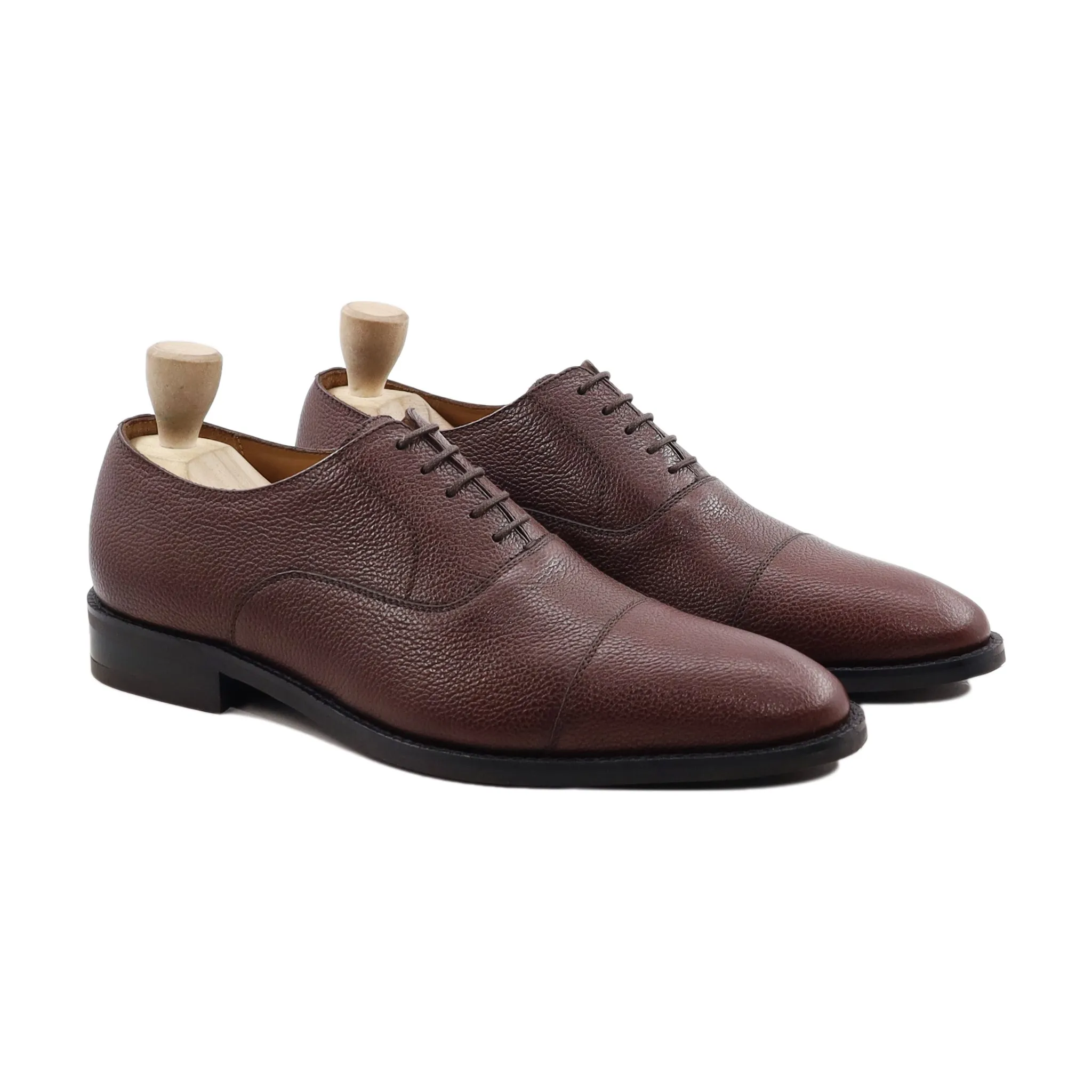 Plock - Men's Oxblood Pebble Grain Leather Oxford Shoe