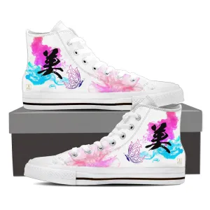 "Bi" - Beauty Kanji High Top Shoes - Womens