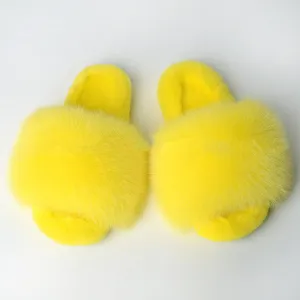 Rabbit Fur Slippers for Women