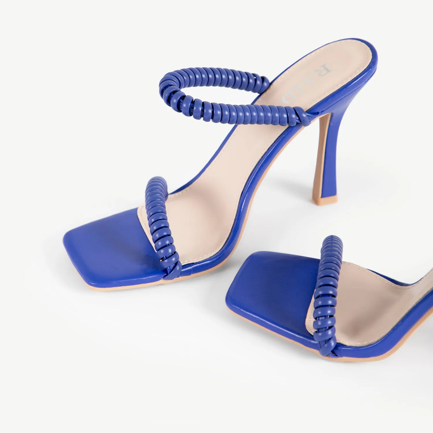 RAID Destined Strappy Heeled Mule in Blue