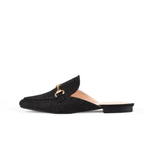 RAID Nancy Flat Mules in Black Jute