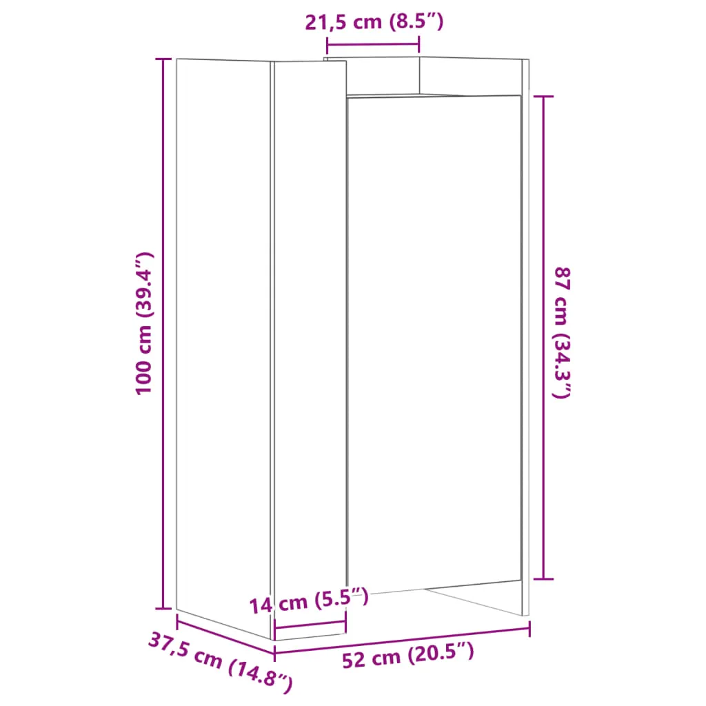 Shoe Cabinet Brown Oak 52x37.5x100 cm Engineered Wood